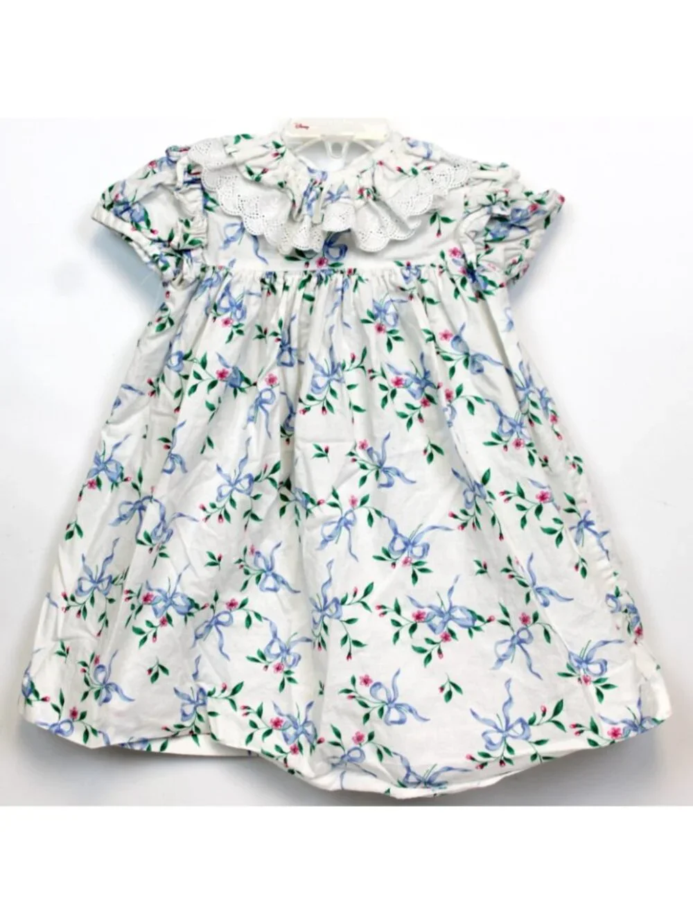 Simi Baby 2pc Dress Bloomer Diaper Cover sz 24m Floral Flowers Lace Trim Puff